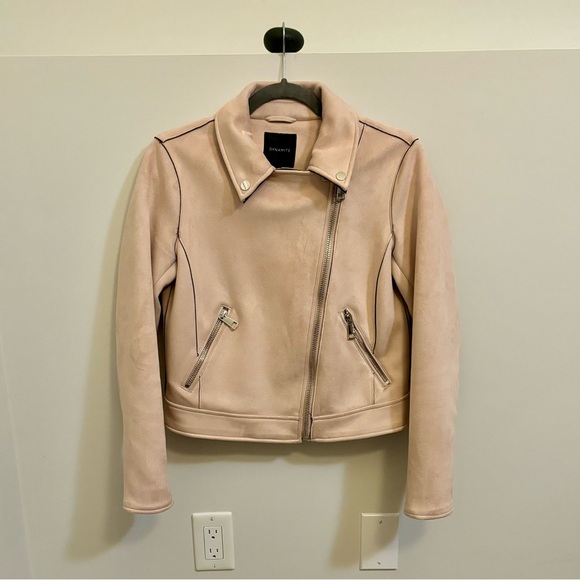 Dynamite Faux Suede Moto Jacket EUC - Picture 2 of 5